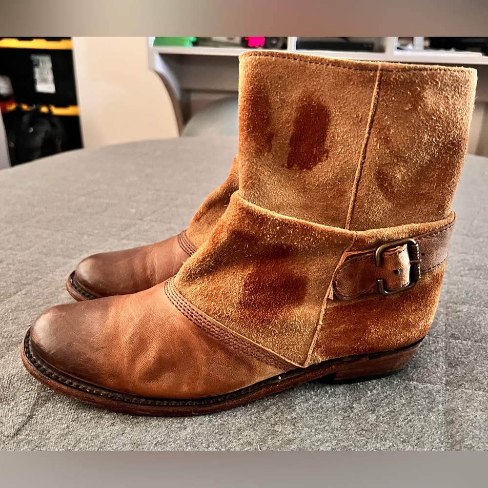 LIBERTY BLACK Tambor Size 6.5 Brown Suede Leather Slouchy Boots